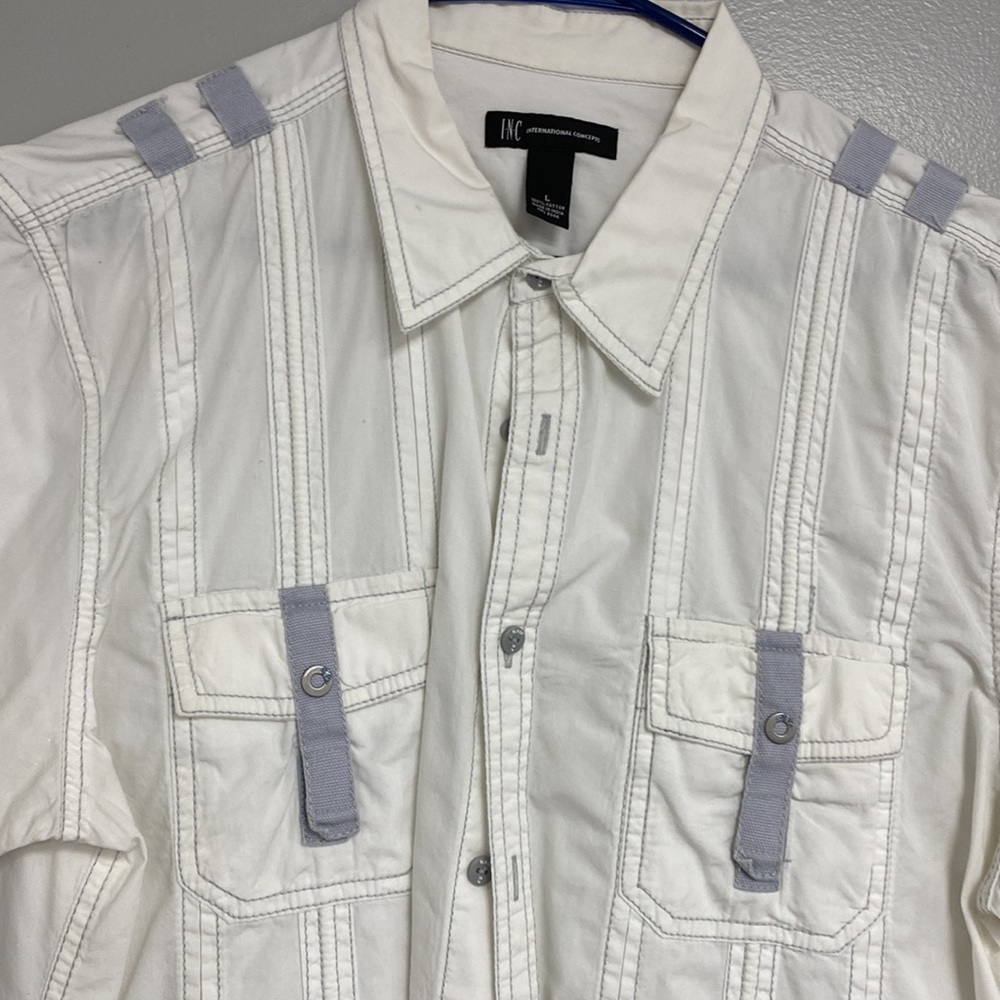 INC Cotton Accents Shirt size L
